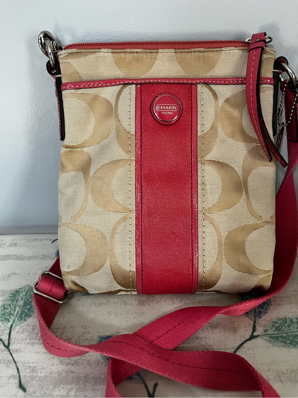 COACH Signature Stripe Swingpack Crossbody